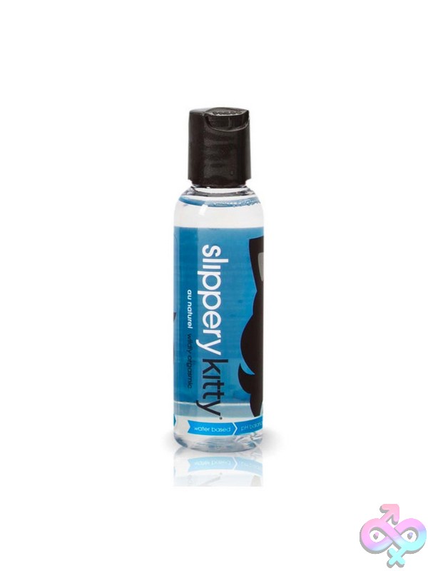 Discreet-Toys-Slippery-Kitty-Au-Naturel-8-Oz-Nu-Tkskl-An08 Clear Water-Based Personal Lubricant 8 Oz Bottle By Tickle Kitty