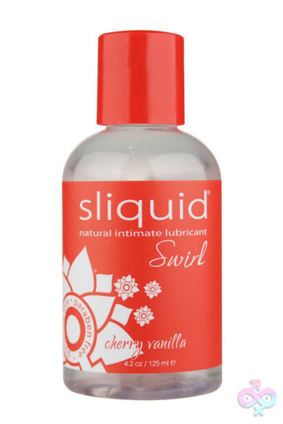 Naturals Swirl Cherry Vanilla flavored water-based lubricant by Sliquid 4.2 fl oz