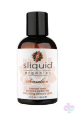 Organics Sensation stimulating aloe-based water based lubricant by Sliquid in 3-5-8-oz sizes