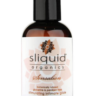 Organics Sensation stimulating aloe-based water based lubricant by Sliquid in 3-5-8-oz sizes