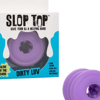Purple glow-in-the-dark textured liquid silicone stroker by California Exotic Novelties