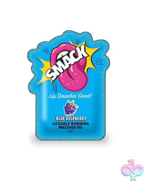 Smack Lickable Massage Oil, 3Ml Pouch Display 36Pc - Blue Raspberry - Image 3