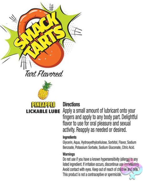 Smack Tarts Lube 3Ml Pouch Display 36Pc - Sour Pineapple - Image 2