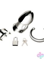 Small Stainless Steel Chastity Cage – White - Image 3