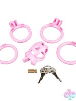 Small Pink Acrylic Prisoner Cock Cage - Image 3
