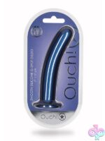 7-inch metallic silicone g-spot dildo with suction cup base in blue and purple