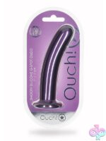 7-inch metallic silicone g-spot dildo with suction cup base in blue and purple
