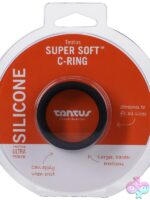 Soft stretchy black silicone c-ring by Tantus