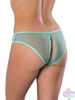 Soft Petals Crotchless Panty – Aqua - Image 2