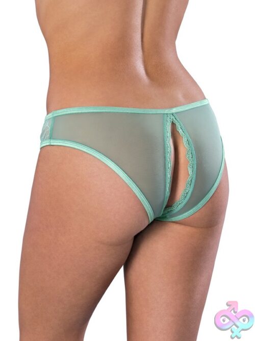 Soft Petals Crotchless Panty – Aqua - Image 2