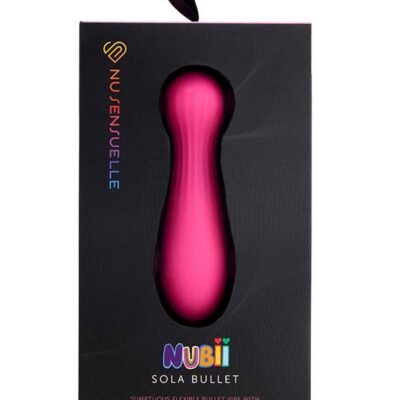 Nu Sensuelle Sola Nubii flexible pear-shaped bullet vibrator in pink and purple