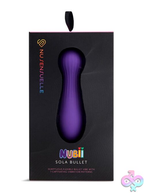 Nu Sensuelle Sola Nubii Flexible Pear-Shaped Bullet Vibrator In Pink And Purple