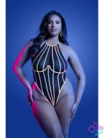 Solar Flare Teddy Queen Size – Black Halter Lingerie - Image 2