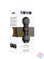 Sono No. 70 black TPE stroker masturbator with three-stage internal texture by Shots Toys
