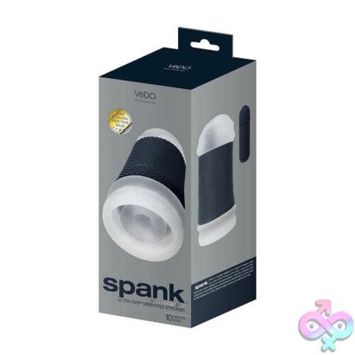 Spank Rechargeable Ultra-Grip Vibrating Stroker - Clear - Image 2