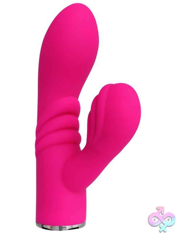 Discreet-Toys-Spark-Rabbit-Style-Pink-Nu-Sk-022F Spark Rabbit Style Vibrator In Pink And Purple Silicone Dual Motor G-Spot And Clitoral Stimulator