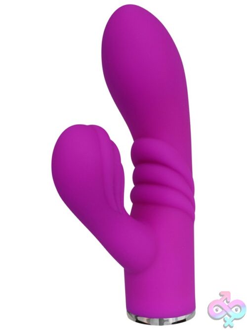Spark Rabbit Style Vibrator In Pink And Purple Silicone Dual Motor G-Spot And Clitoral Stimulator