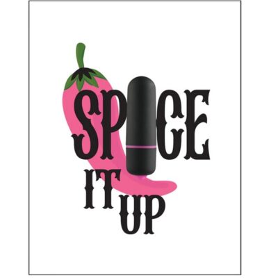 NaughtyVibes Spice It Up greeting card with Honey Stinger bullet vibrator and wipes by Rock Candy