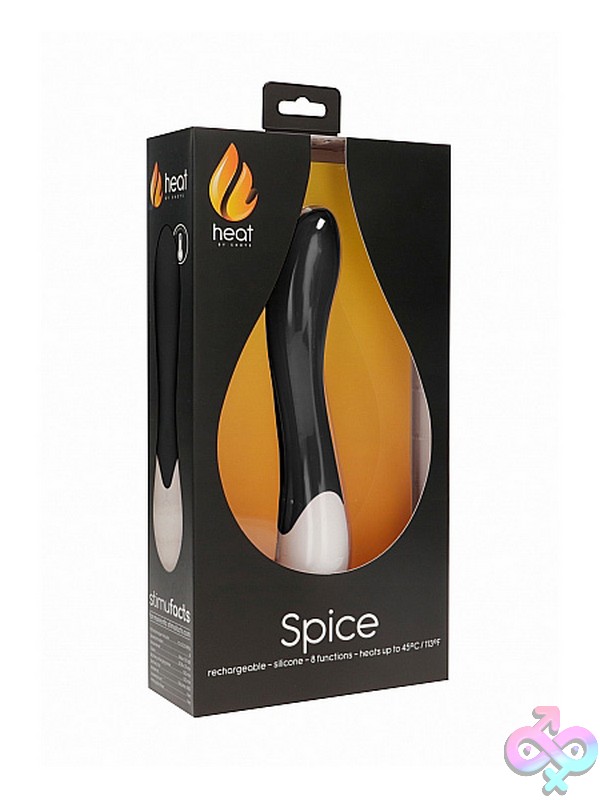 Discreet-Toys-Spice-Rechargeable-Heating-G-Spot-Vibrator-Black-Nu-St-Hea001Blk Curved Rechargeable Heating G-Spot Vibrator In Black By Shots Toys