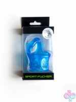 Sport Fucker Baller Ring TPE cock ring and ball stretcher combo in black, blue, and red