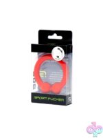 Sport Fucker Bullring firm silicone cock ring in black and red