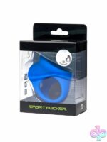 Sport Fucker Cock Chute blue liquid silicone cock ring with ball separation by 665 Leather