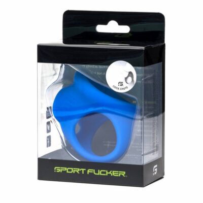 Sport Fucker Cock Chute blue liquid silicone cock ring with ball separation by 665 Leather