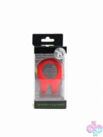 Sport Fucker Cockpit Ring in liquid silicone teardrop cockring design available in black blue and red