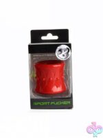 Sport Fucker Deep Stack Ball Stretcher in four colors — black, blue, clear, and red — reversible TPE design