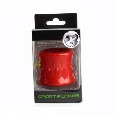 Sport Fucker Deep Stack Ball Stretcher in four colors — black, blue, clear, and red — reversible TPE design
