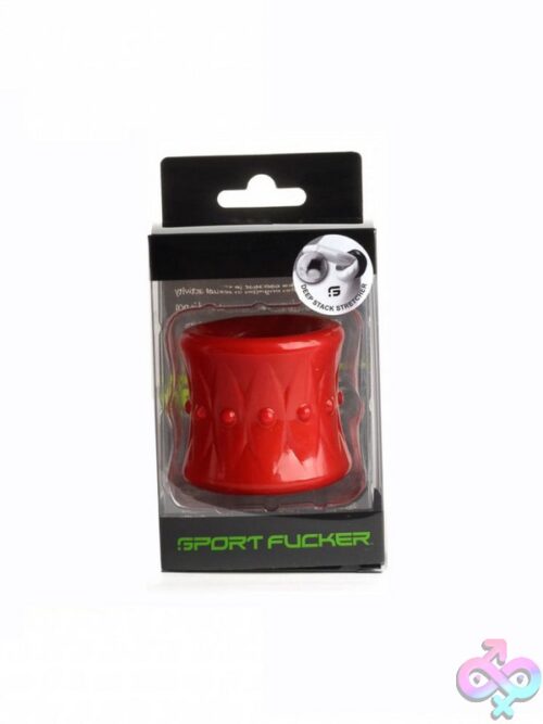 Sport Fucker Deep Stack Ball Stretcher In Four Colors — Black, Blue, Clear, And Red — Reversible Tpe Design