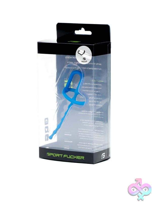 Discreet-Toys-Sport-Fucker-Dipstick-Blue-Nu-65L-14157 Sport Fucker Dipstick Urethral Sound In Blue Medical-Grade Silicone With Glans Ring And Ventral Ball By 665 Leather