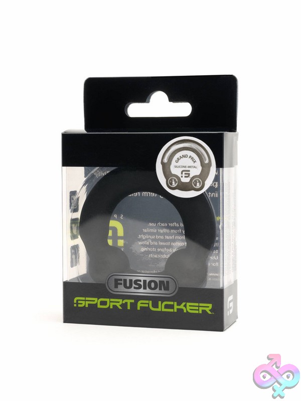 Discreet-Toys-Sport-Fucker-Grand-Prix-Fusion-Ring-Large-Nu-65L-20533 Large Black Liquid Silicone And Metal Cock Ring By 665 Leather — Grand Prix Fusion Ring