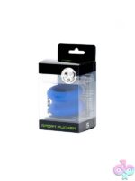 Thick blue silicone ball stretcher with weighted design by 665 Leather