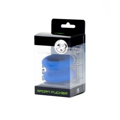 Thick blue silicone ball stretcher with weighted design by 665 Leather