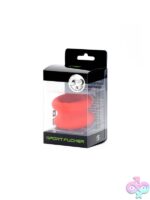 Thick red silicone ball stretcher one-size design by 665 Leather