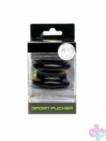 Sport Fucker Muscle Ball Stretcher TPE in black, red, and white on neutral background