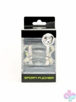 Sport Fucker Muscle Ball Stretcher TPE in black, red, and white on neutral background