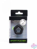 Sport Fucker Pentagon Ring snug black liquid silicone cock ring by 665 Leather