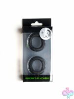 Sport Fucker Ready Rings 2-pack silicone cock rings in black blue and red