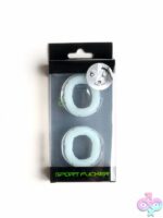 Glow-in-the-dark clear liquid silicone cock rings two-pack by 665 Leather