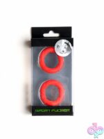 Sport Fucker Ready Rings 2-pack silicone cock rings in black blue and red
