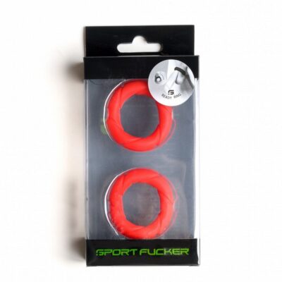 Sport Fucker Ready Rings 2-pack silicone cock rings in black blue and red