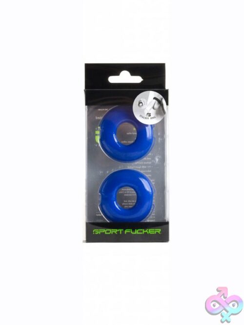 Sport Fucker Stacker Rings Two-Pack In Black Tpe On Neutral Background
