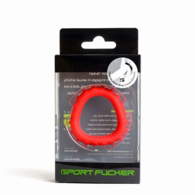 Sport Fucker Trailblazer liquid silicone cock ring in blue and red