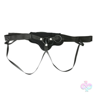 Curvy Collection Divine Strap On Harness by Sportsheets in black with adjustable straps and O-rings