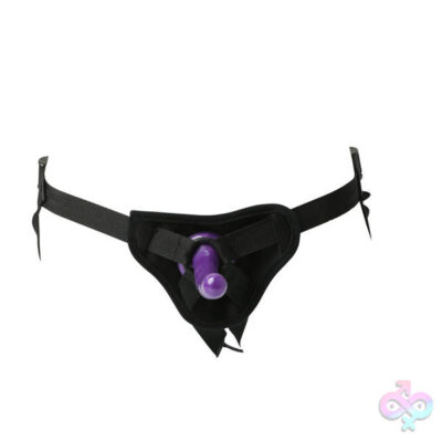 New Comers Strap On and Silicone Dildo Set for Pegging by Sportsheets in black