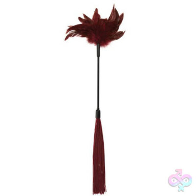 Sex and Mischief Enchanted Feather Tickler in red burgundy by Sportsheets