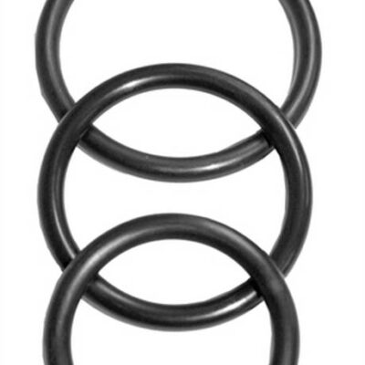 Sex and Mischief Nitrile Cock Rings 3 Pack by Sportsheets in black
