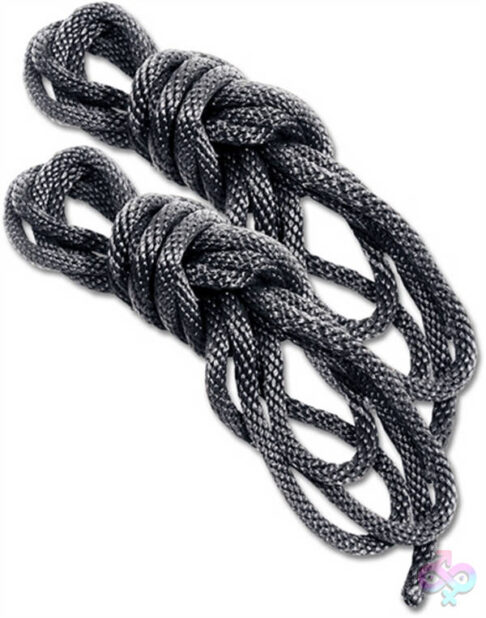 Sex and Mischief Silky Rope Black by Sportsheets — two 6-foot lengths for Shibari bondage